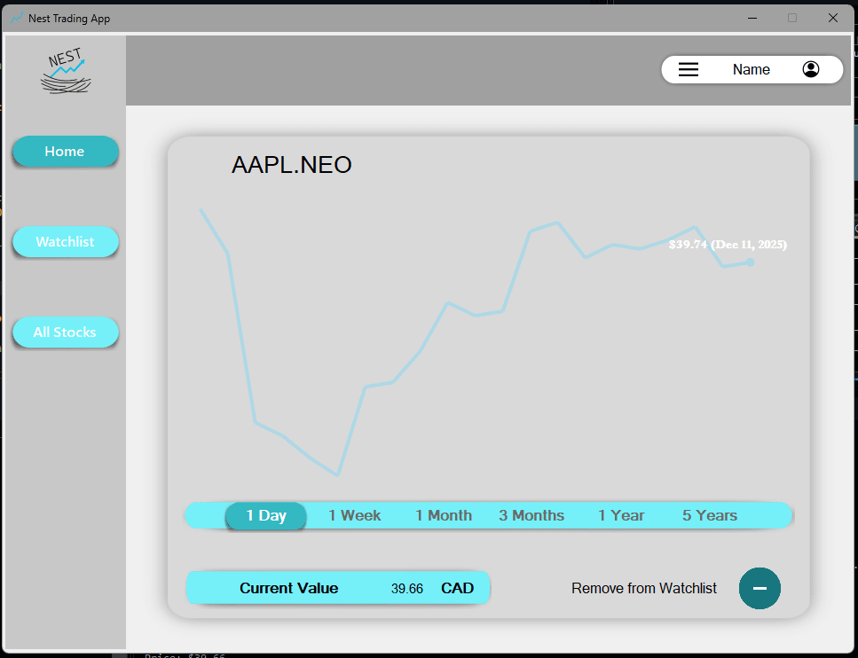 Nest Trading App Screenshot 1