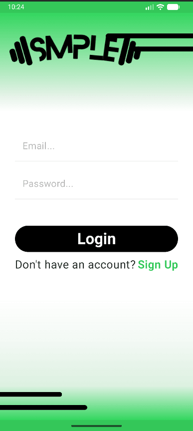SMPLE login screen